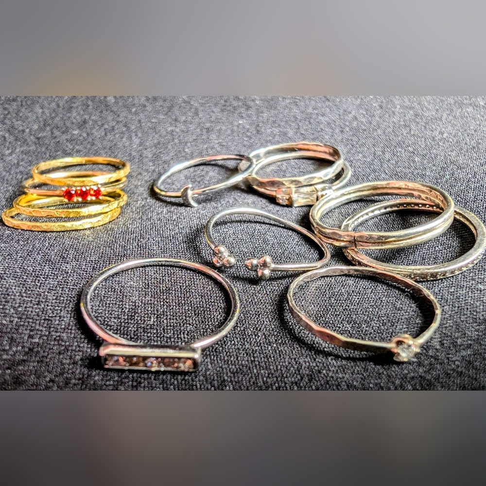 Sterling Silver Stacking Rings Bundle - image 1